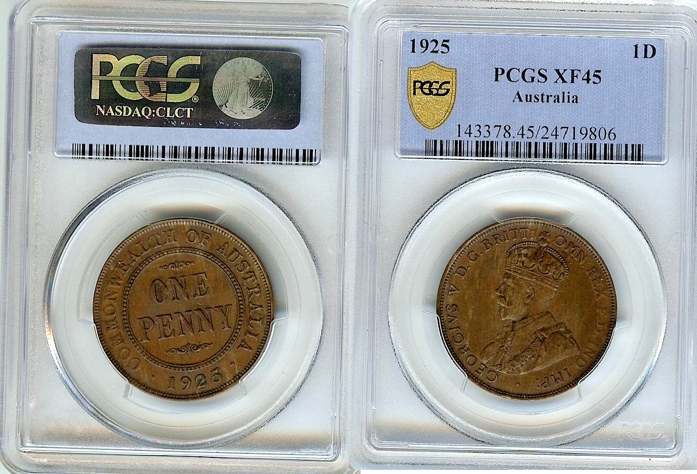 Australie Penny 1925 PCGS XF45